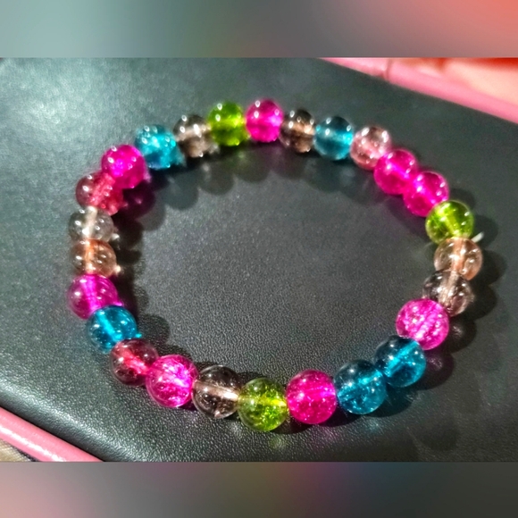 Natural Colorful/Rainbow Tourmaline 8mm Beaded Bracelet (New, never worn) - Picture 5 of 8